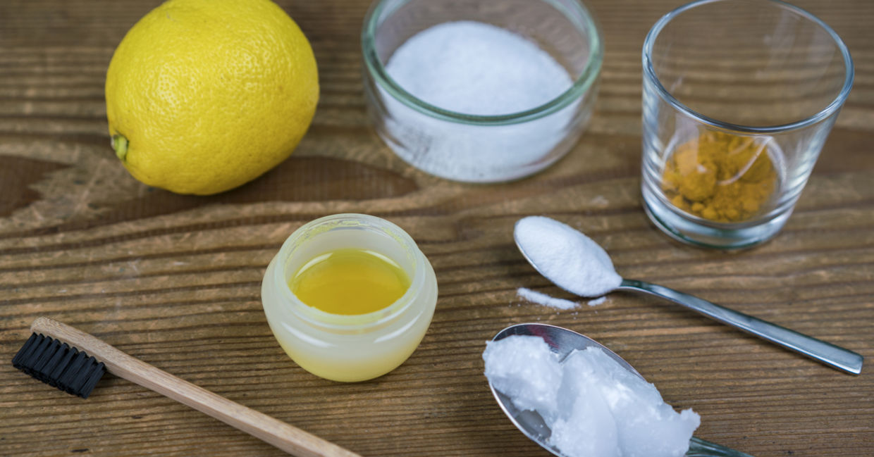 DIY lemon toothpaste.