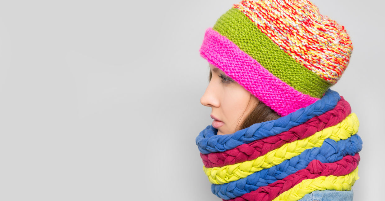 scarf made from old t-shirts.