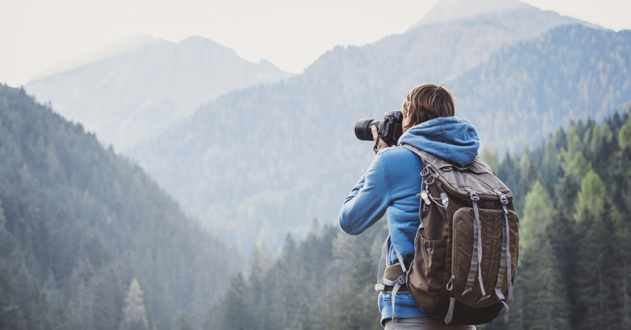 Man traveling with camera