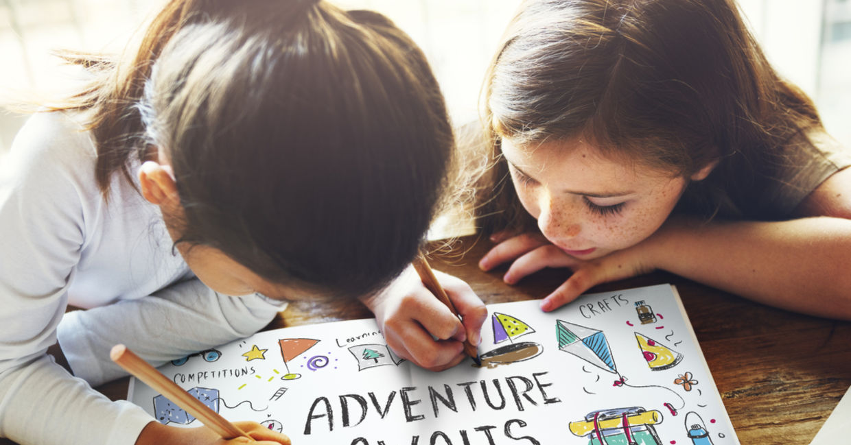 Girl Scouts getting ready for camp.