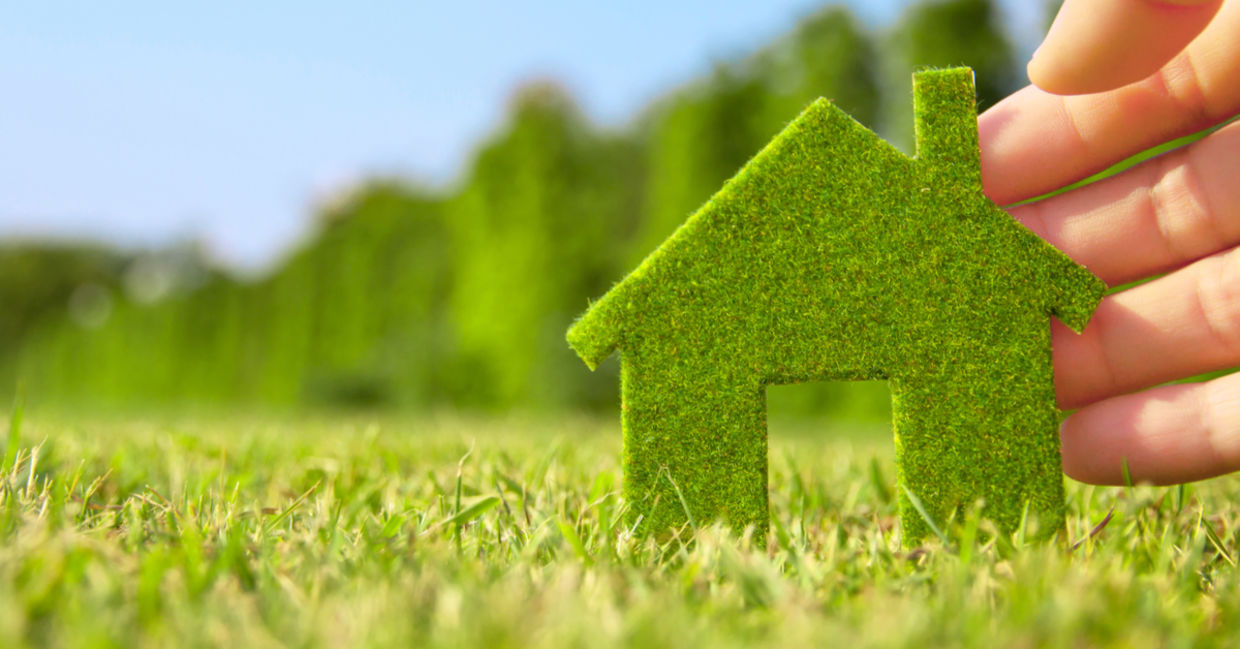 Green house made of grass