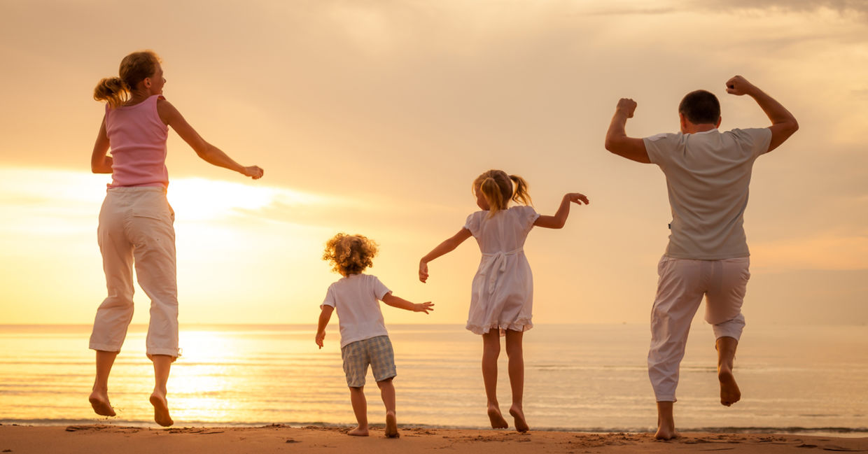 Family time at the beach