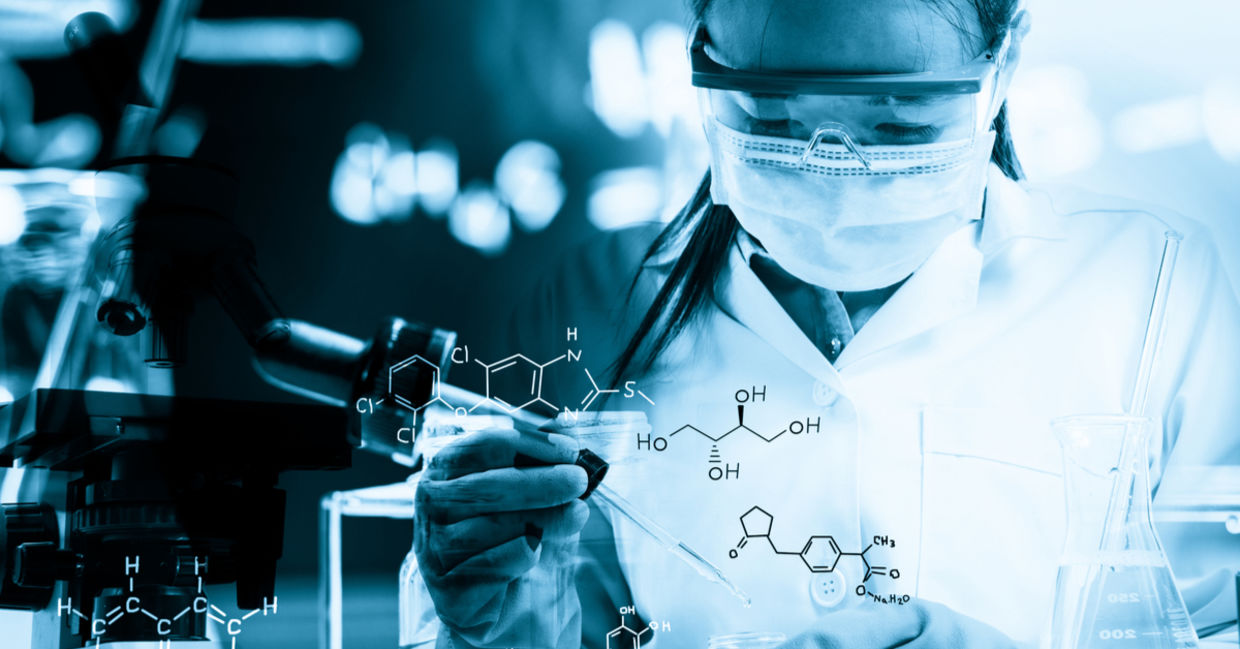 Female Asian scientist in a lab