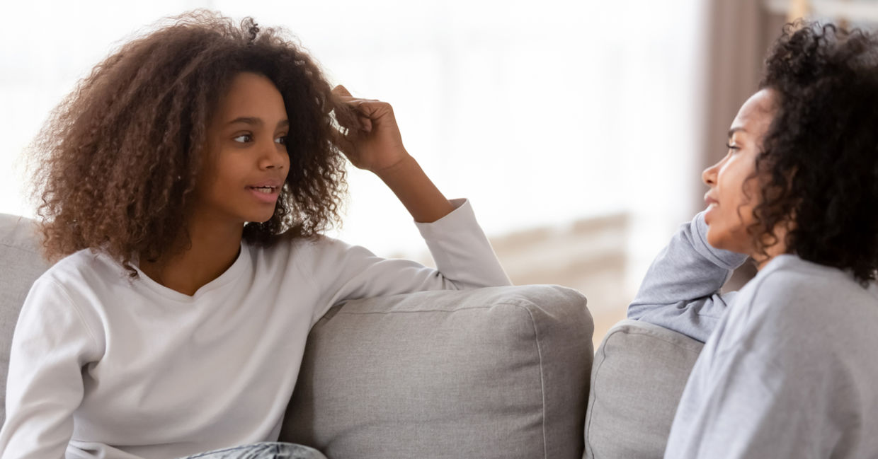 High school pupil telling a story