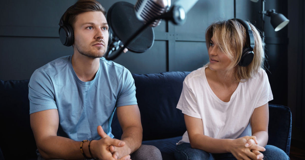 Recording a podcast interview