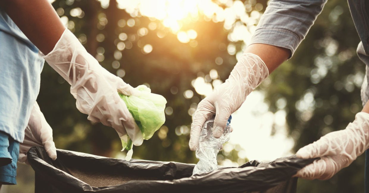 Cleaning up a playground on Good Deeds Day.