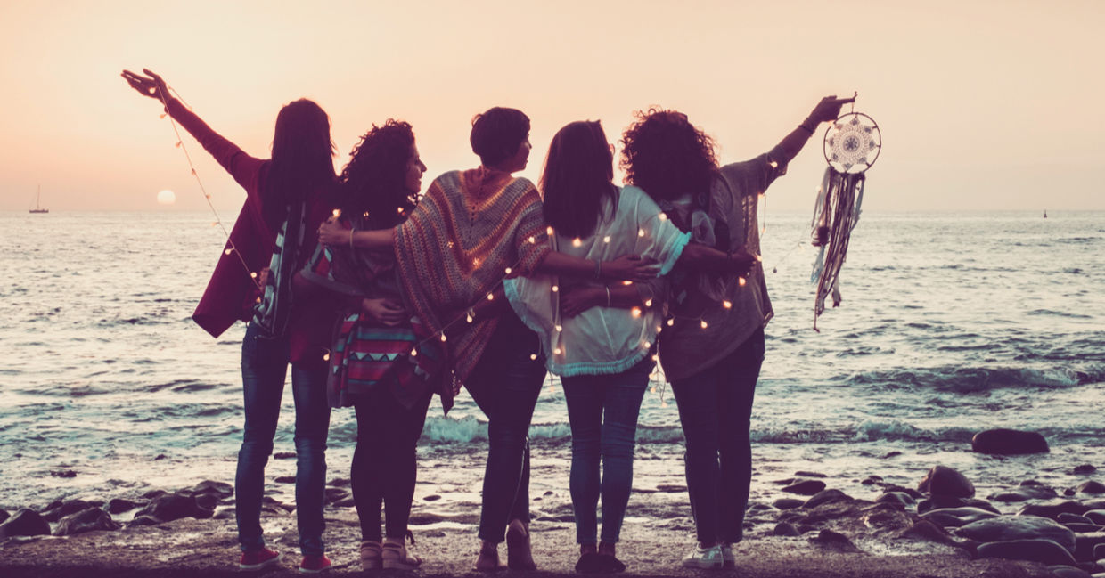 Group of friends on a beach