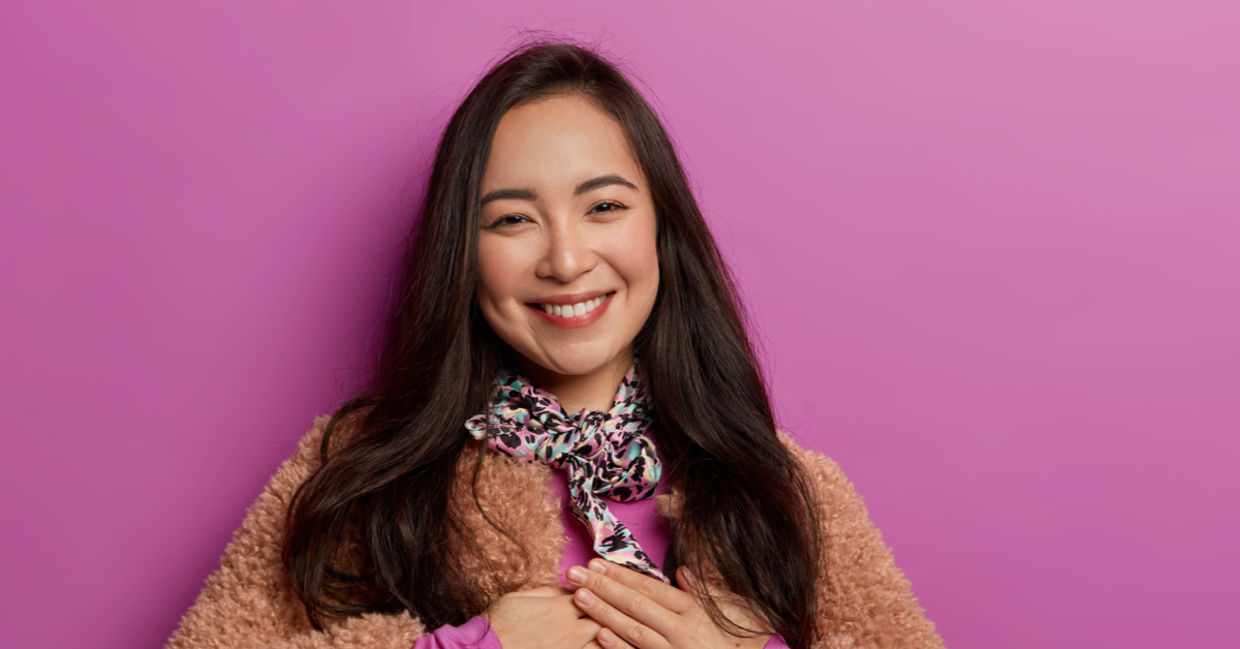 Woman thank you smile gratitude