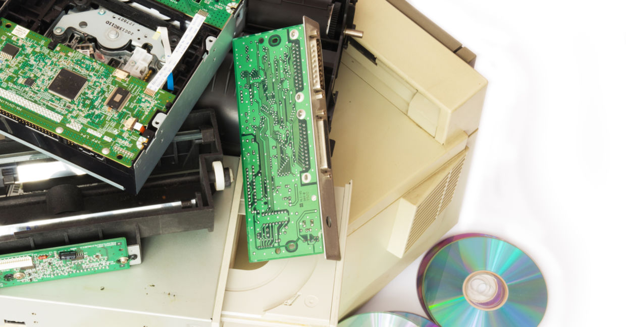 Computer drives ready for recycling