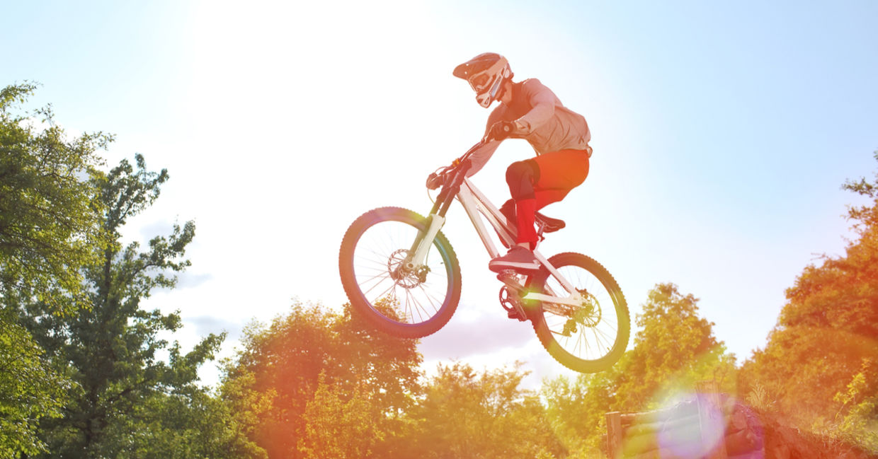 Tricks on a bicycle.