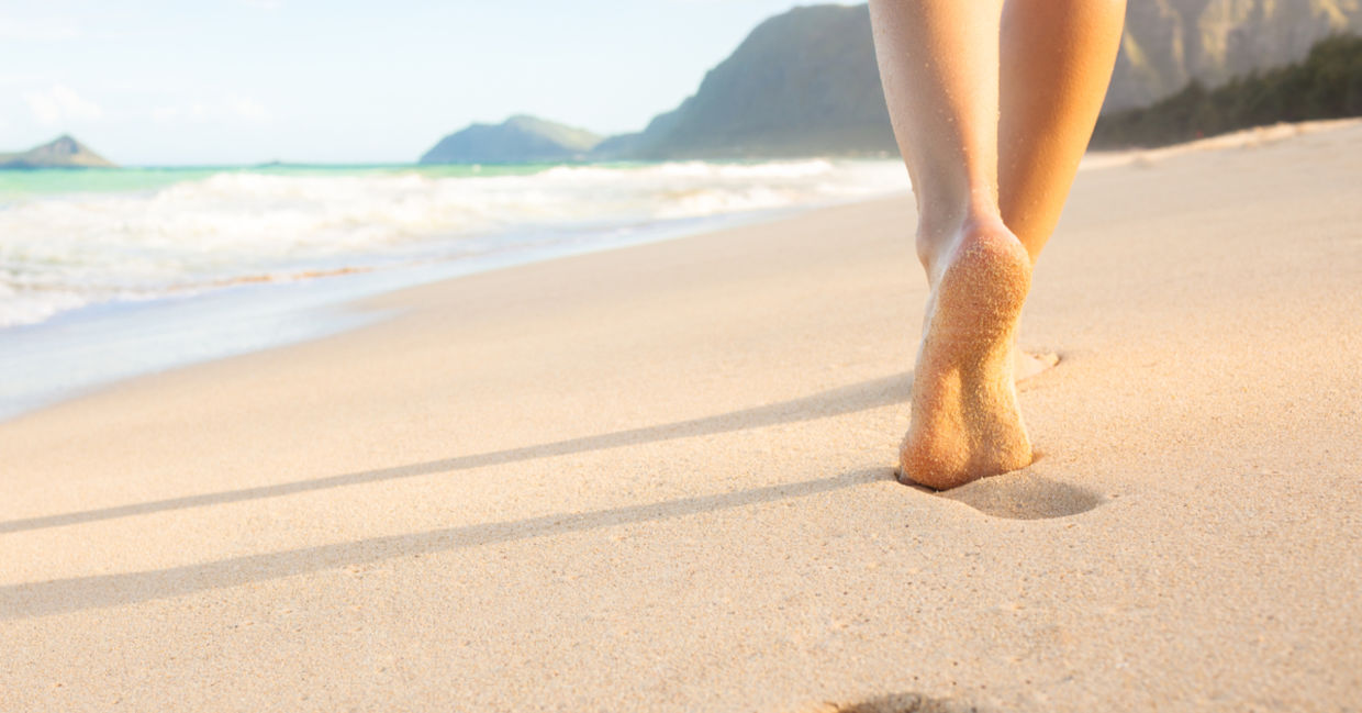 Walking on the beach
