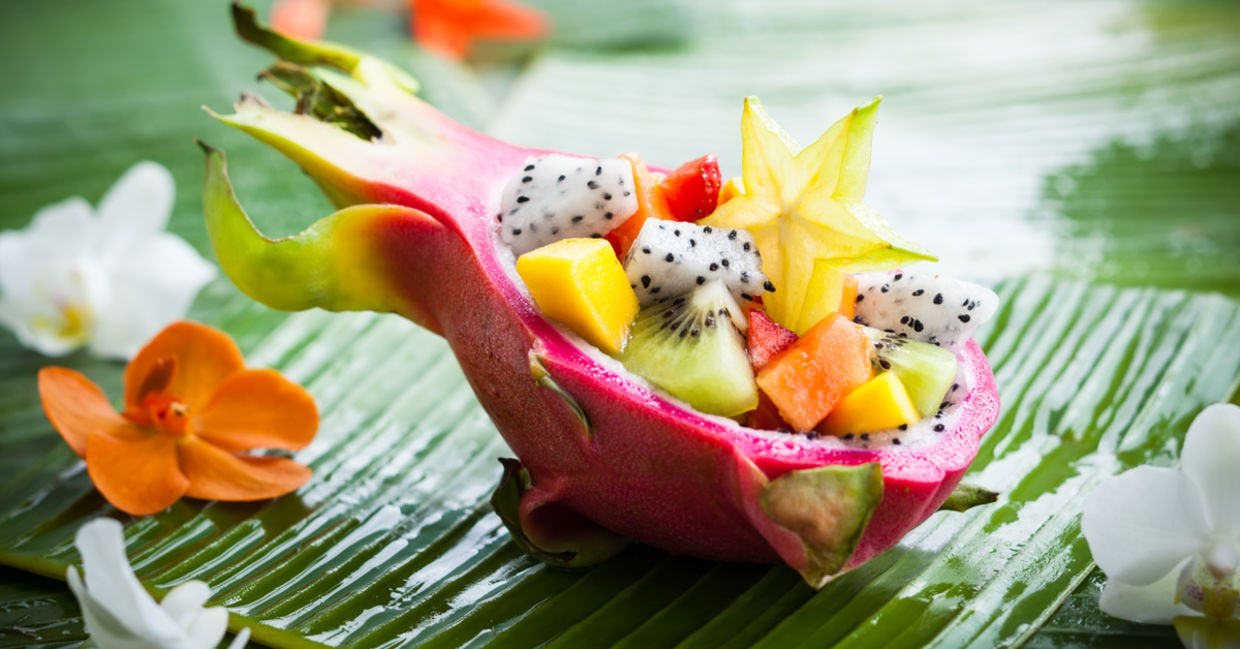 Healthy exotic fruit salad