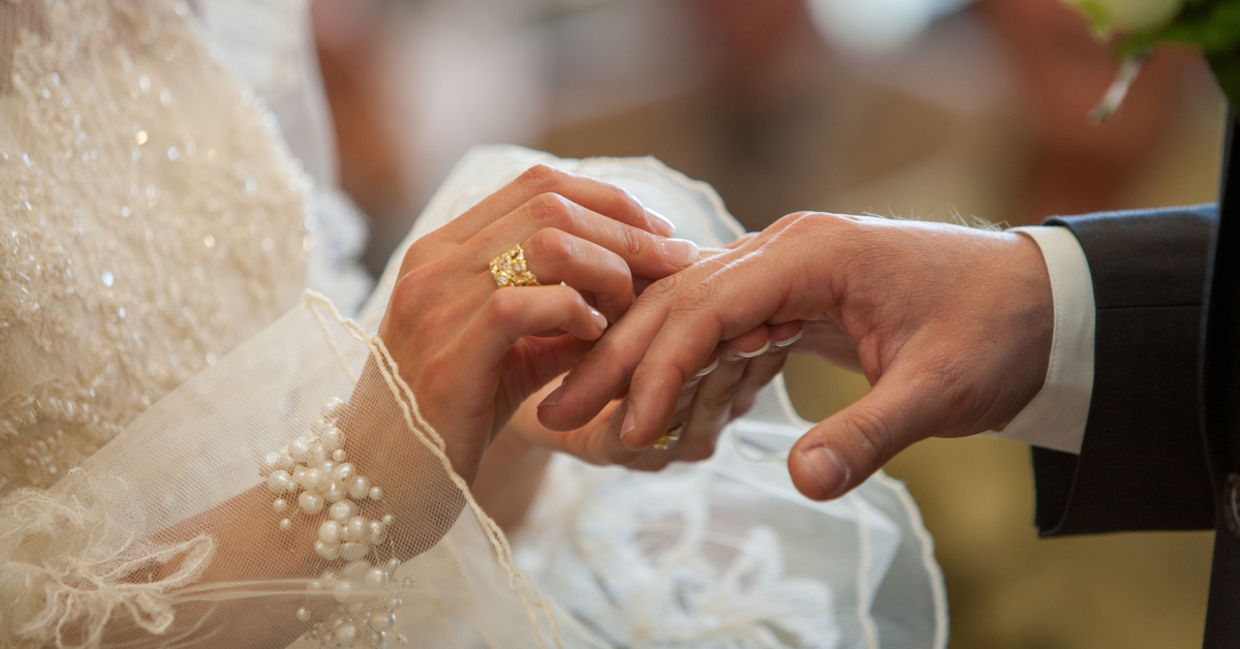 Happy newly married couple