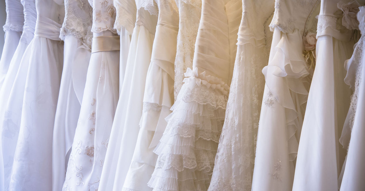 Wedding dress on mannequins