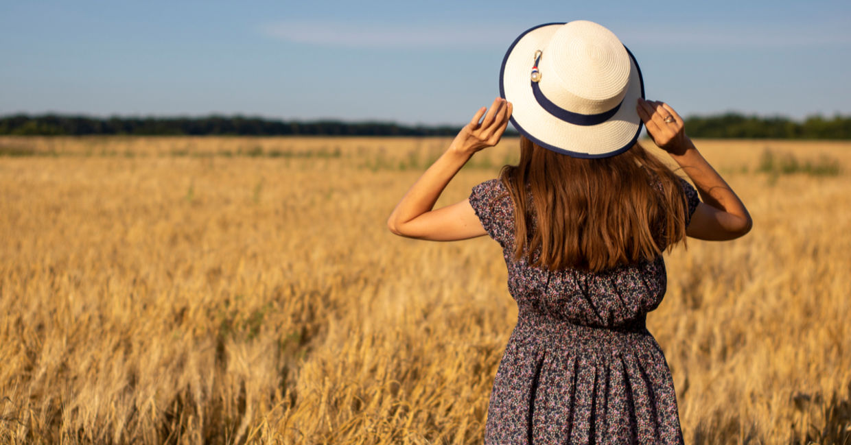 Woman looking at nature.