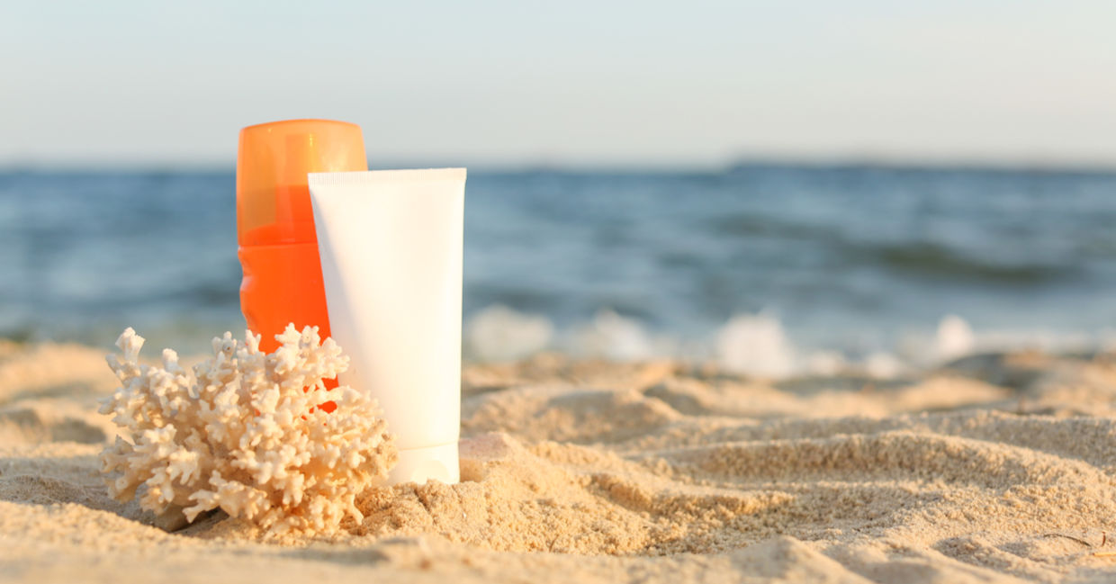 Coral-friendly sunscreen at the beach