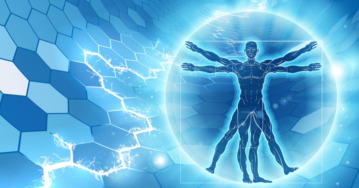 Concept of da Vinci’s “Vitruvian Man” drawing.