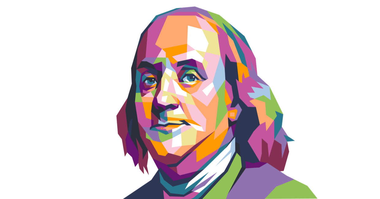 An image of  Benjamin Franklin.