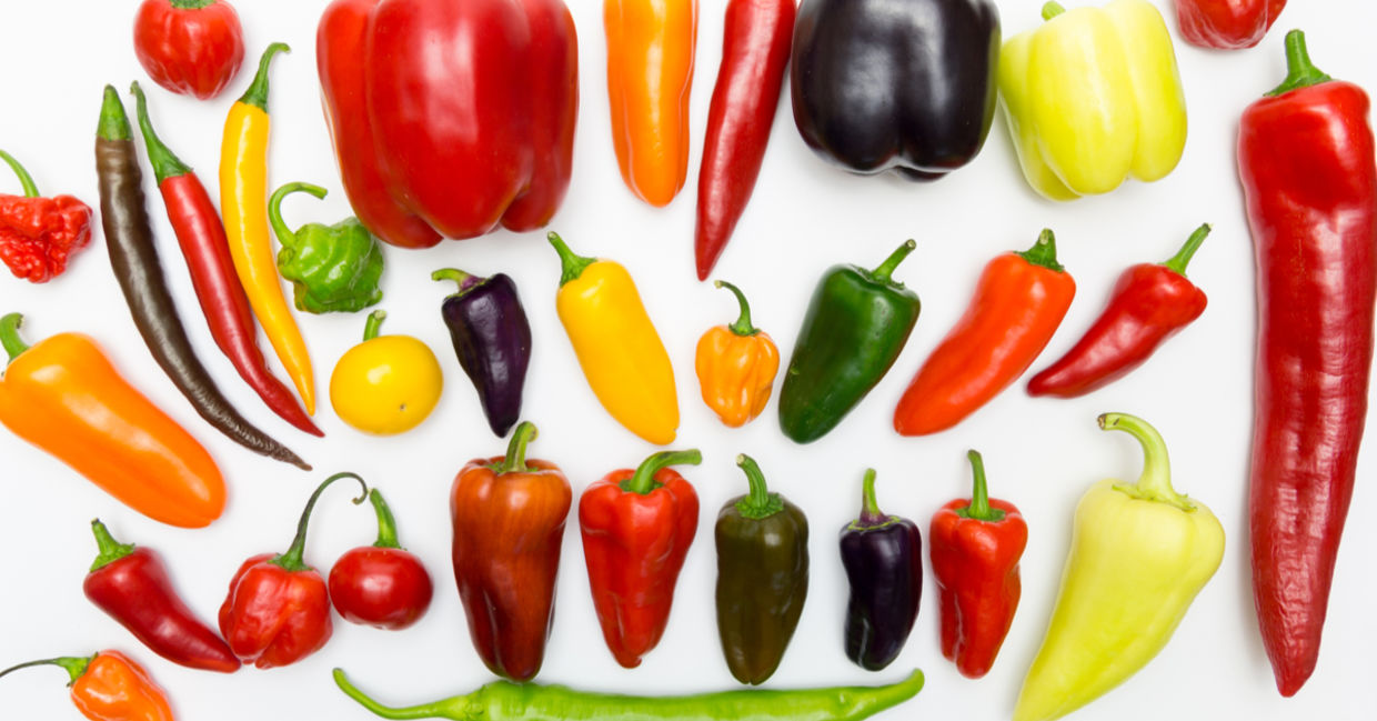 Types of peppers.
