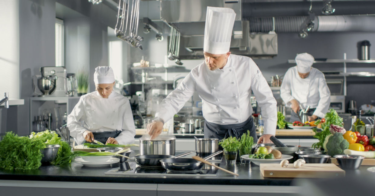 Chefs in a three-star restaurant.