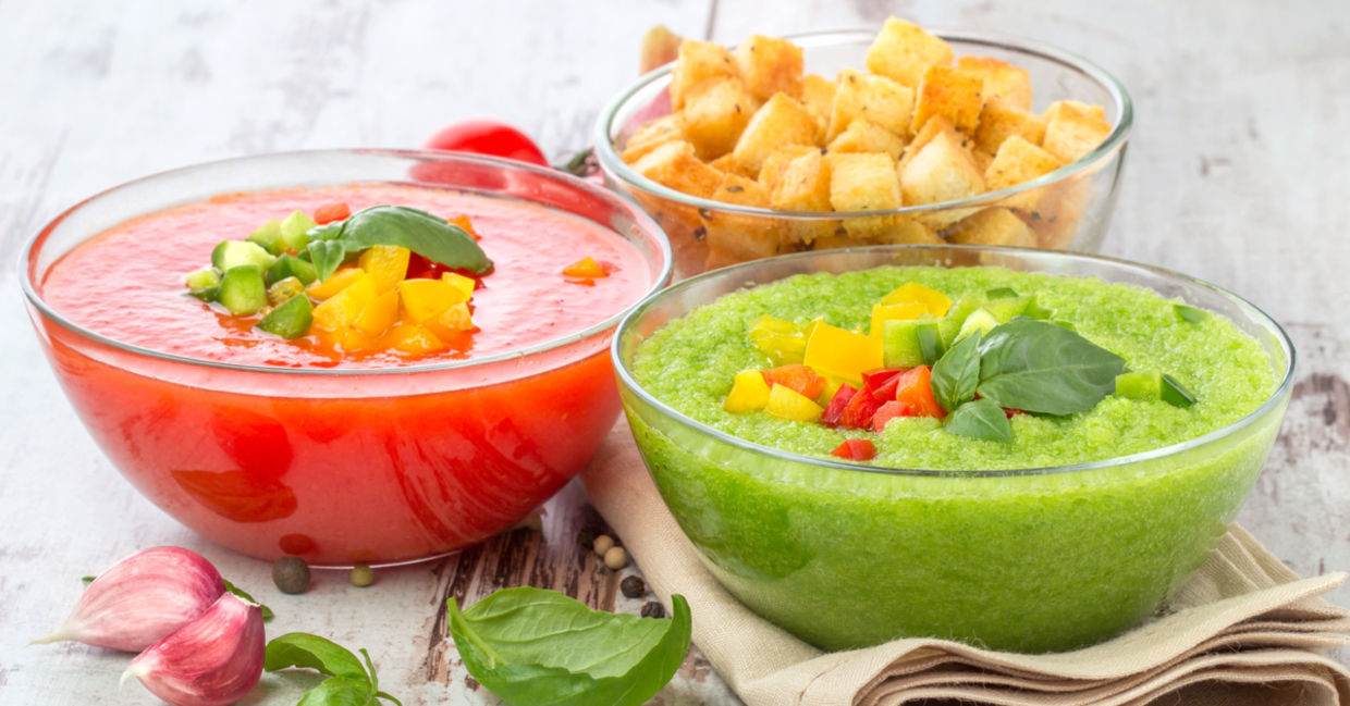 A selection of refreshingly cold summer soups.