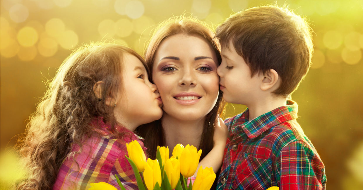 A mother and her children