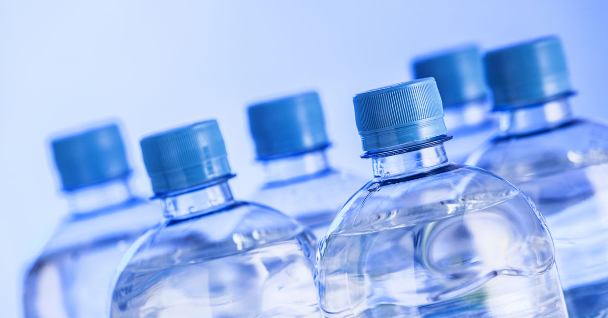 Plastic water bottles.