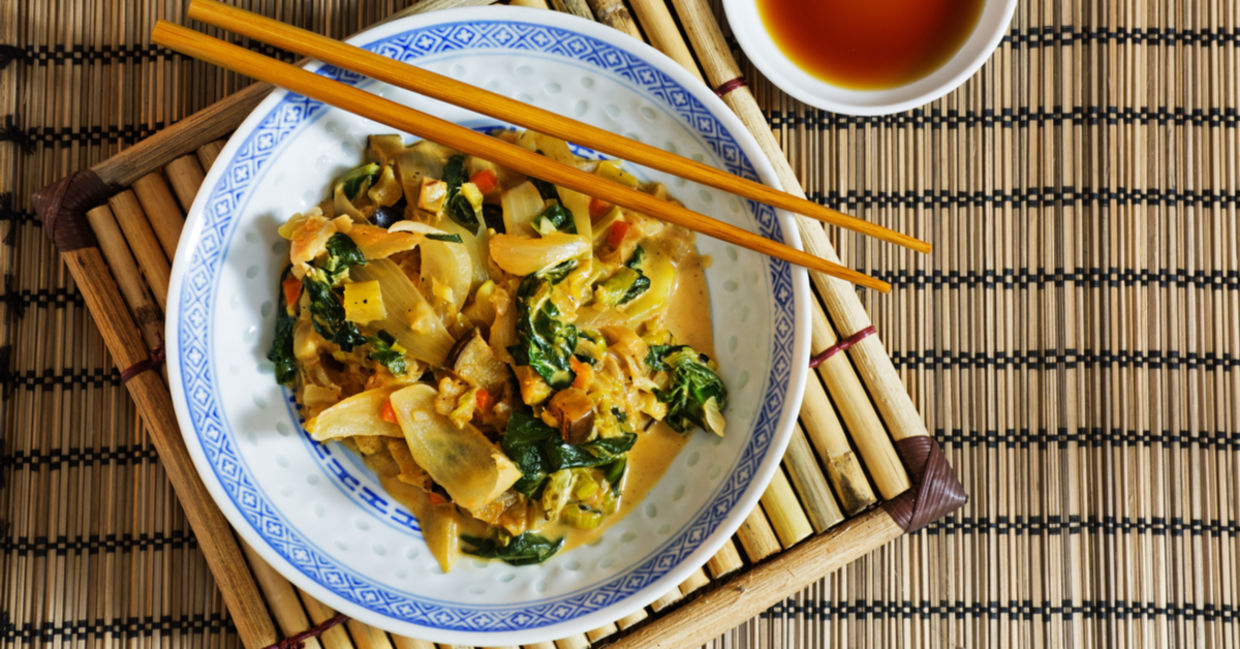 Buddha themed plant-based meals.