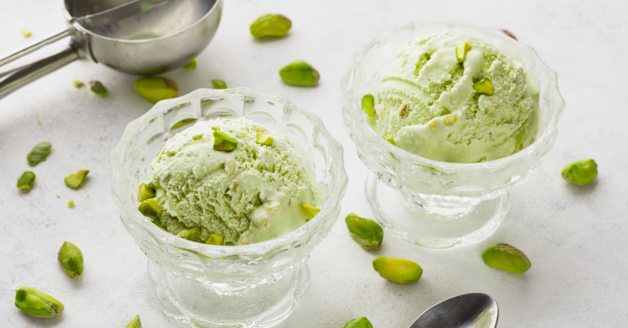 Pistachio nut ice cream is a go-to treat.