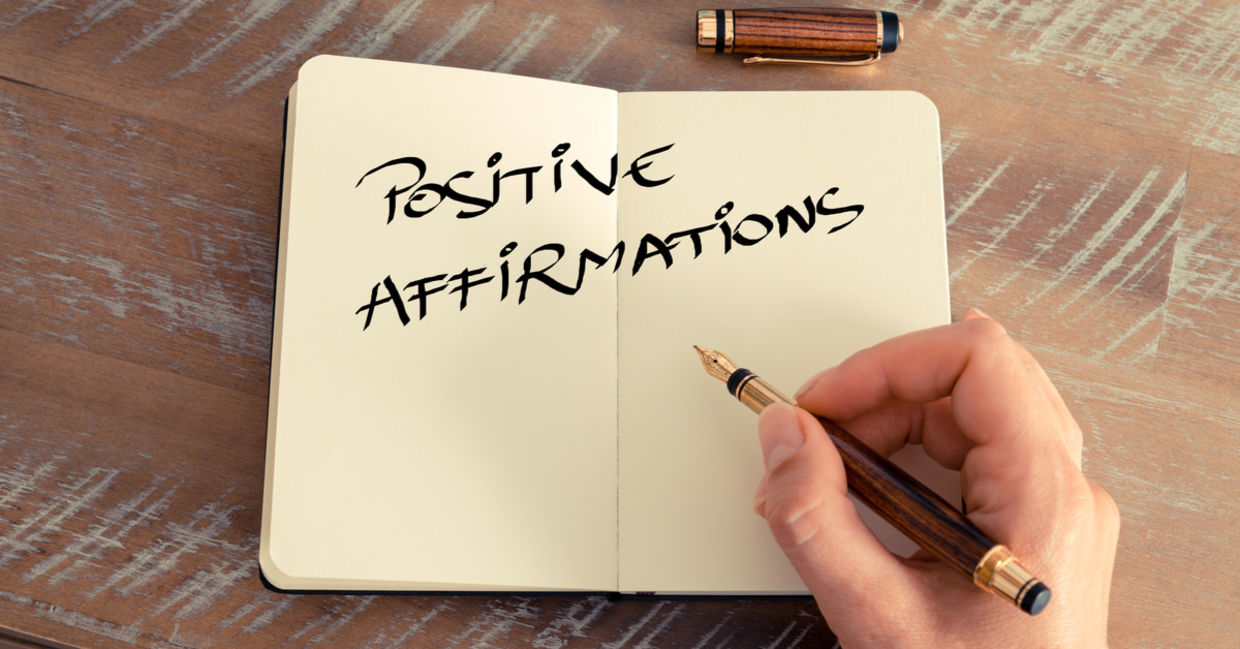 Writing down positive affirmations.