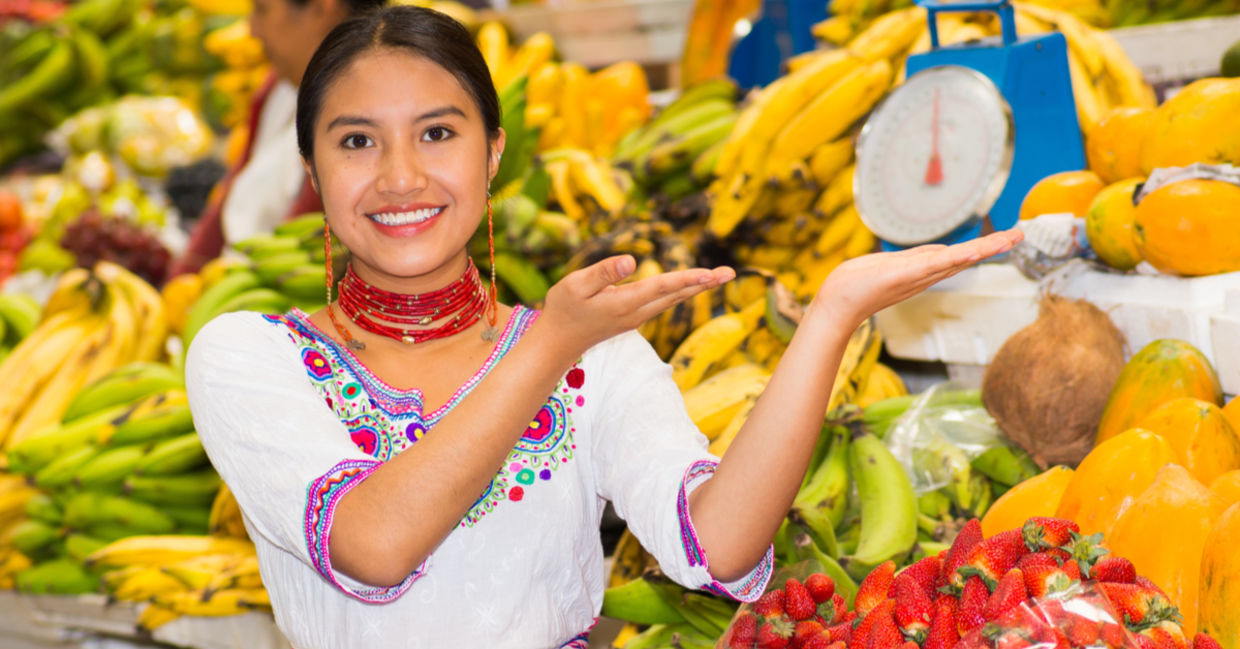 Raw fruits and vegetables in a market are good for your body and soul.