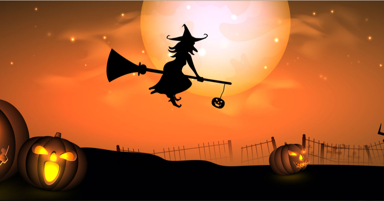 Scary Halloween witch.