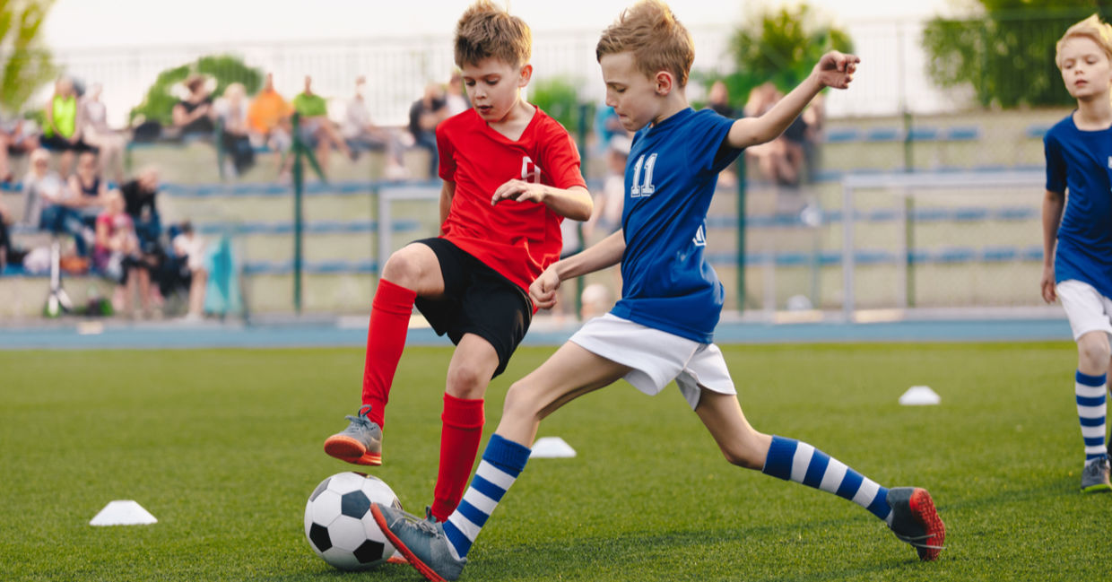 Kids playing sports.