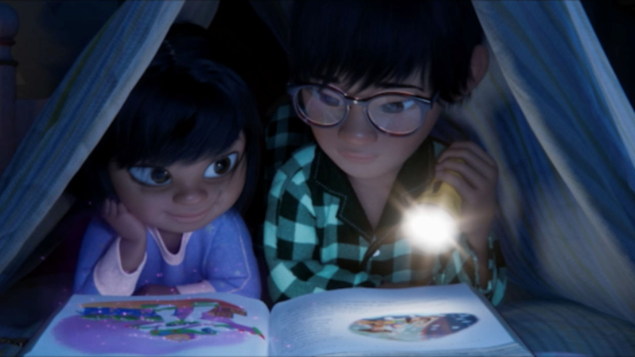 Still from The Stepdad, the new Disney short film for Christmas 2021