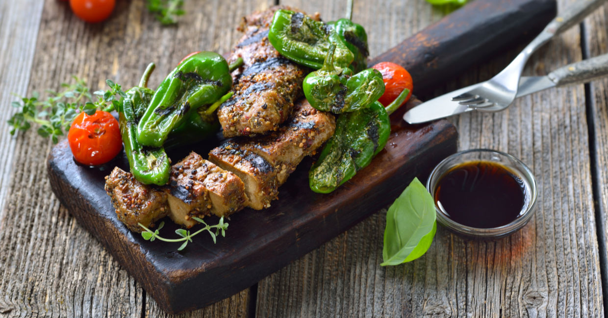 Grilled vegan seitan steaks is loaded with protein.