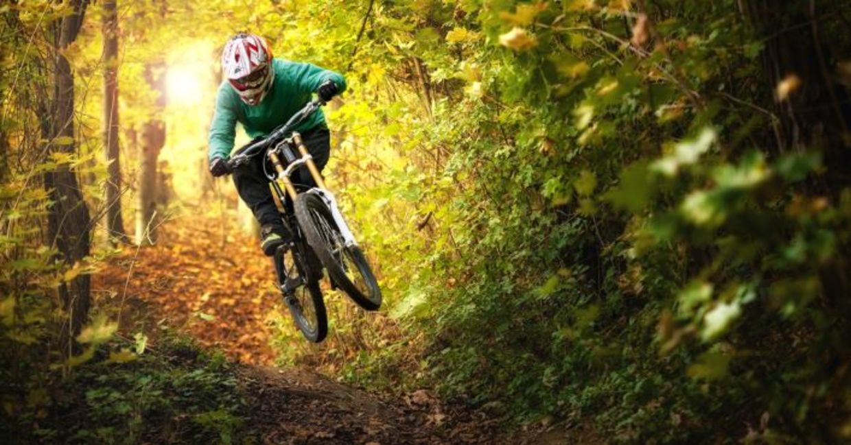 Finally biking on a difficult trail.