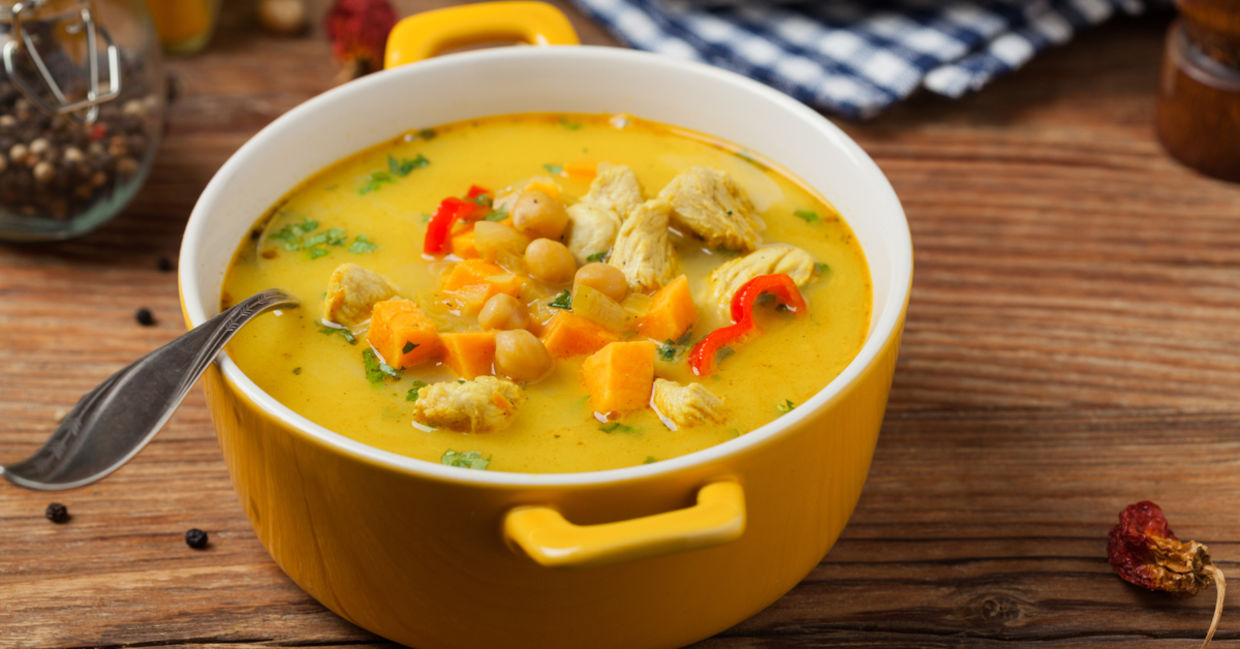 Warm up with soup made from Thanksgiving leftovers.