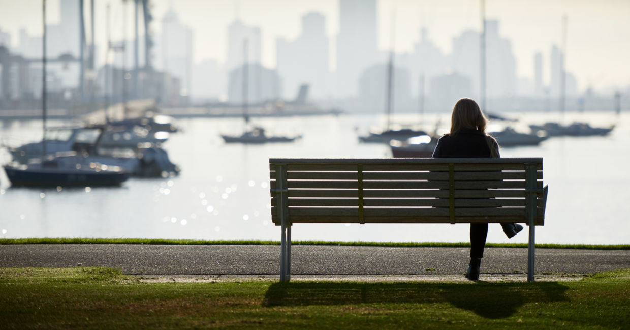 Enjoying silence in the city.