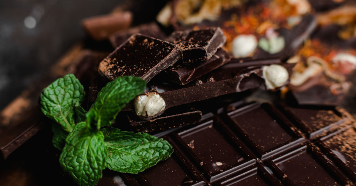 Dark chocolate bars.