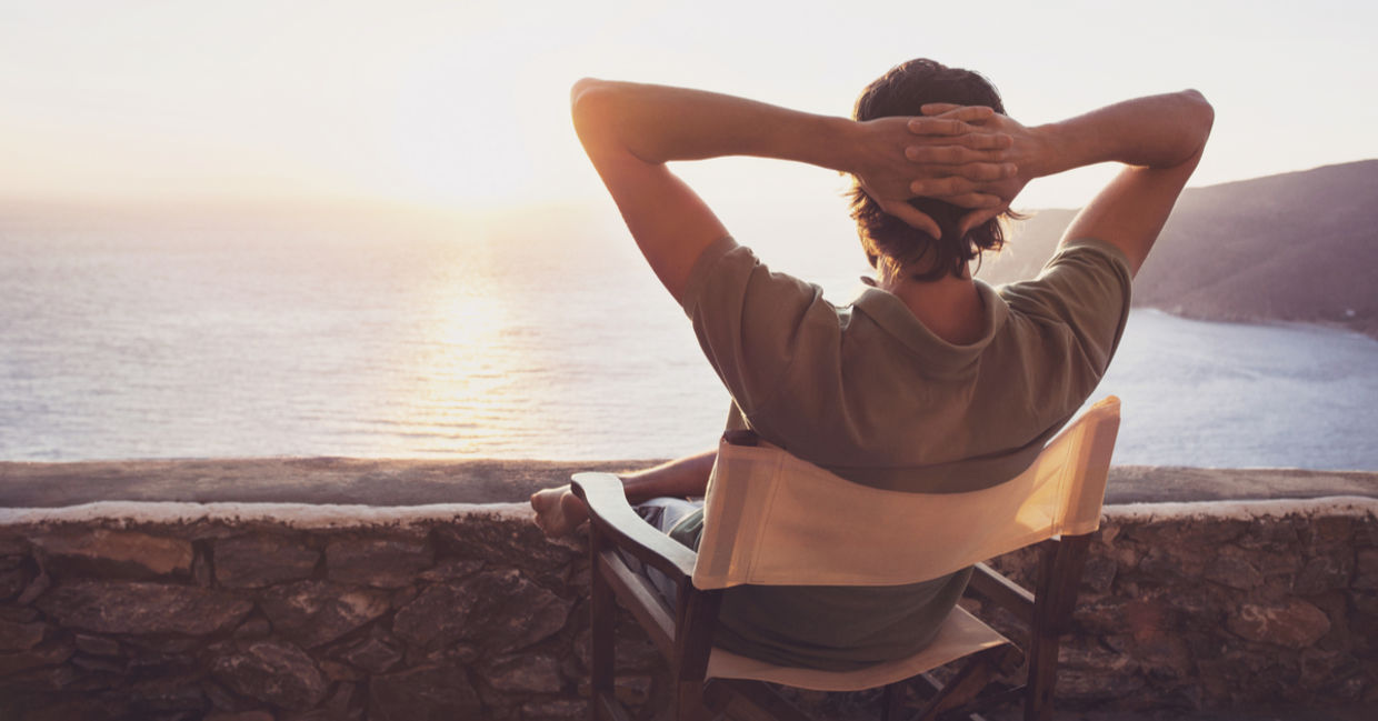 Young man enjoying the sea view