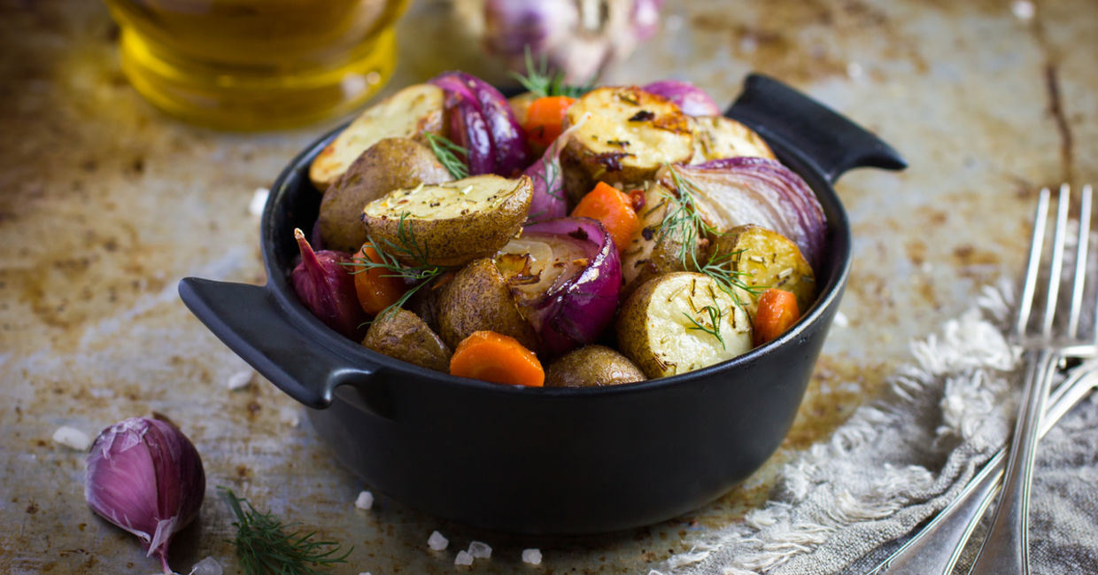 Oven roasted winter vegetables