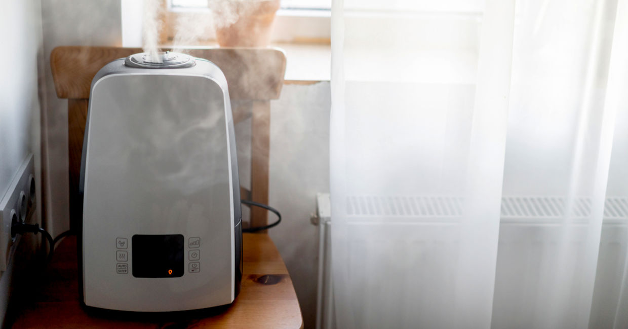 Home humidifier near the window
