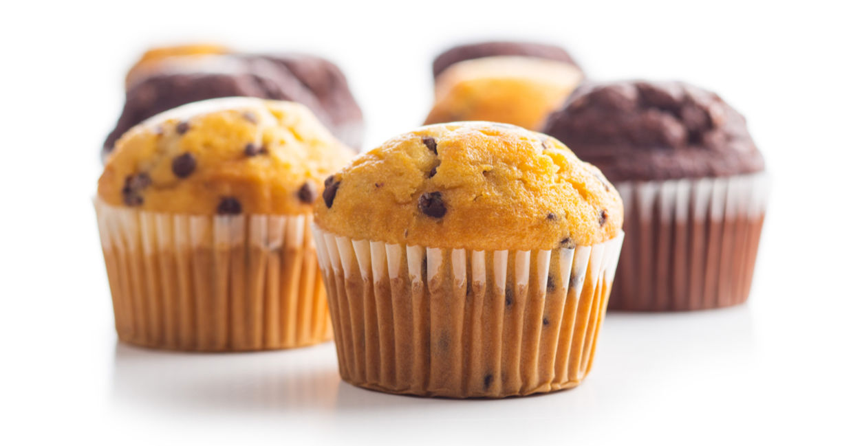 A selection of chocolate and vanilla cupcakes.