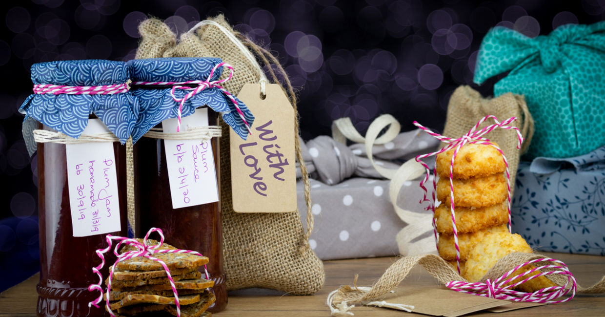 Gifting home-baked food.