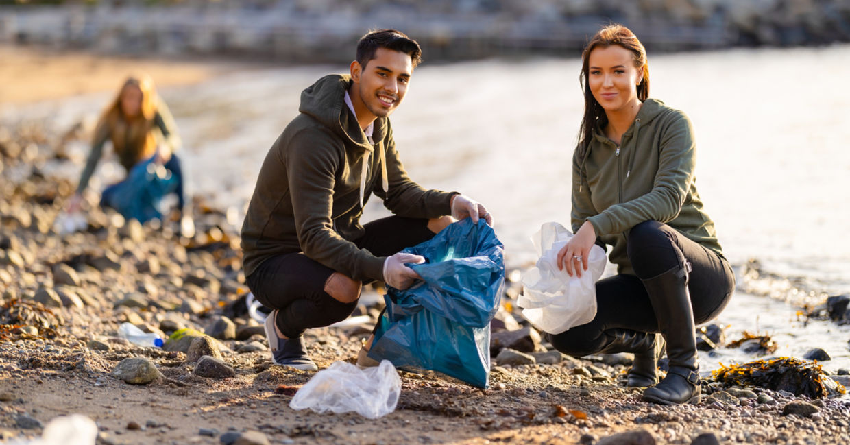 Volunteer to clean a beach.