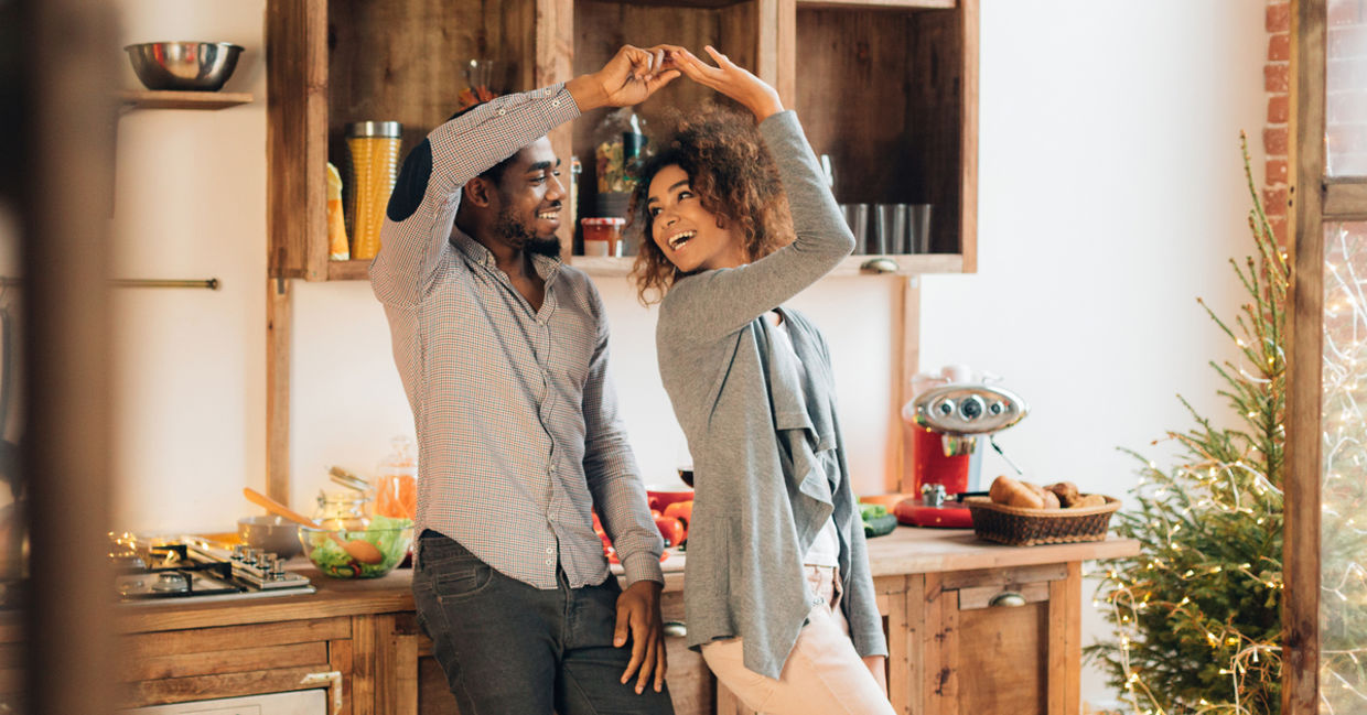 Dancing in your kitchen on Valentine’s Day.