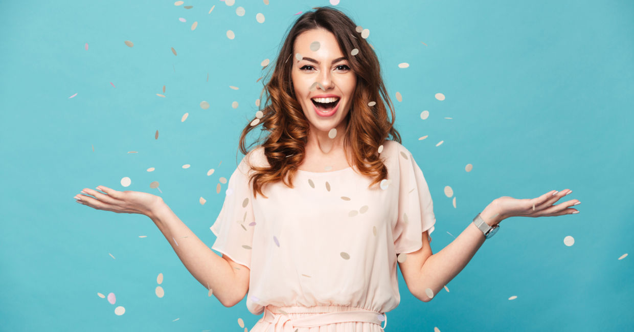 Portrait of a cheerful woman.