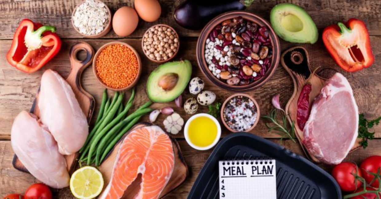 Meal planning with healthy foods.