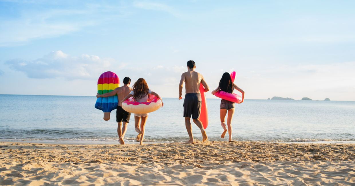 Playing at the beach.