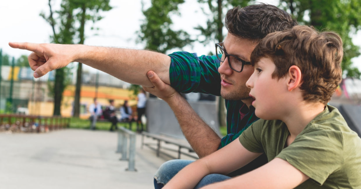 Spending quality time with dad.